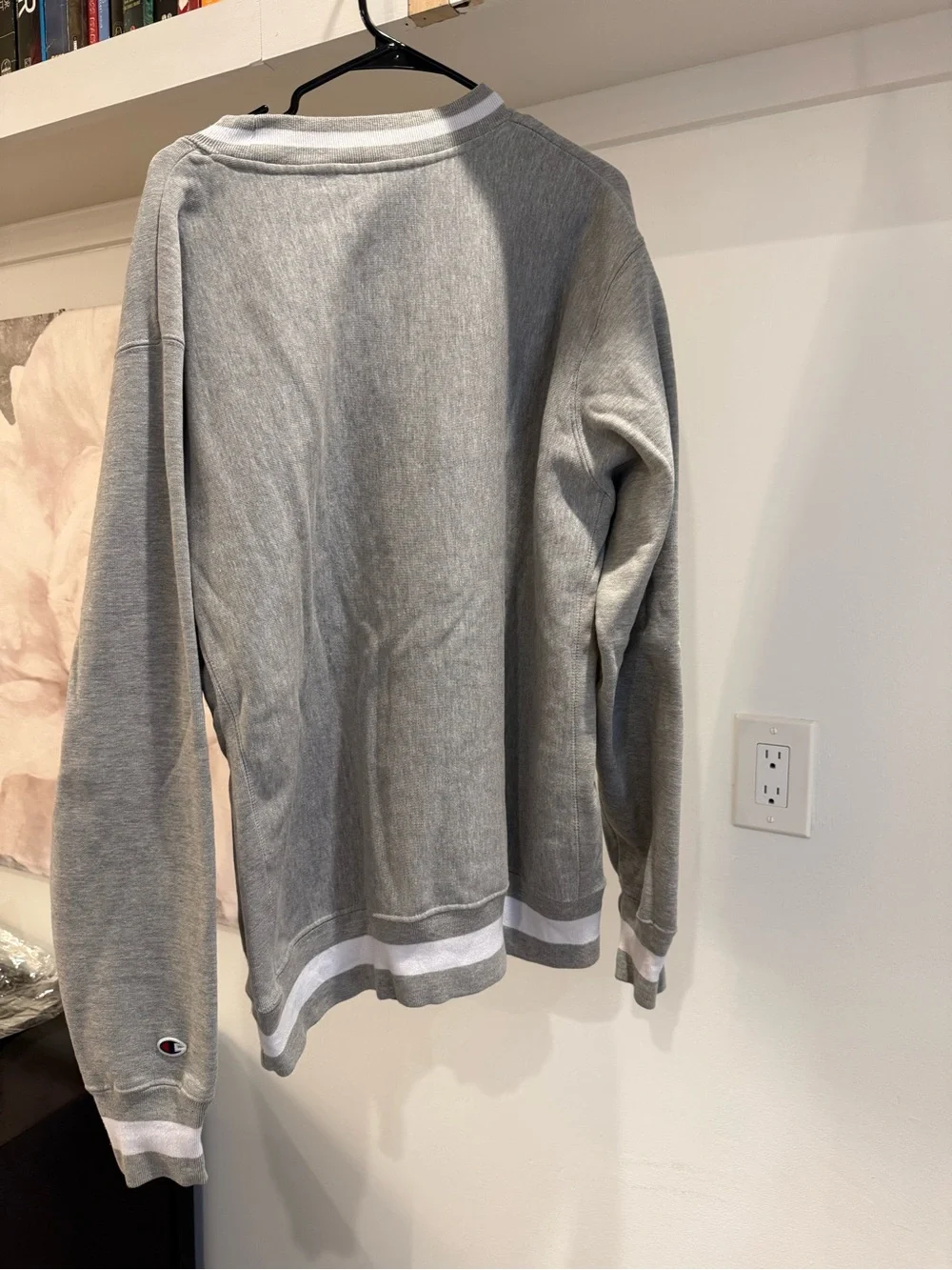 Champion Gray Crewneck Sweatshirt with Colorado Script and White Striping